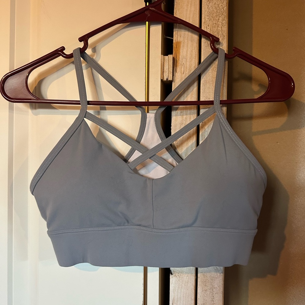 NVGTN Strappy Gray Padded Sports Bra Size Small Like New